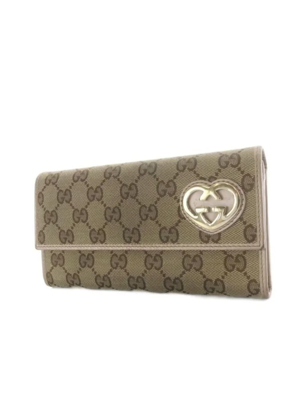 Gucci Brea Heart Wallet Bifold GG Canvas Beige 0959 - Picture 3 of 8